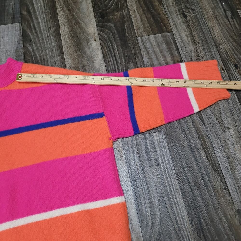 Free People Peaches Stripe Orange Pink Tunic Sweater XS (Has A Spot) - Picture 10 of 16